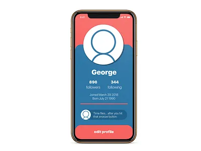 Social Media Profile colorful dailyui dailyui 006 design geometric design geometry minimalist profile simple social app social media app ui