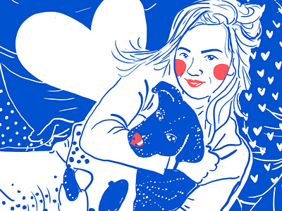 cute doggos n grls adobe brush digital illustration illustration photoshop wacom woman