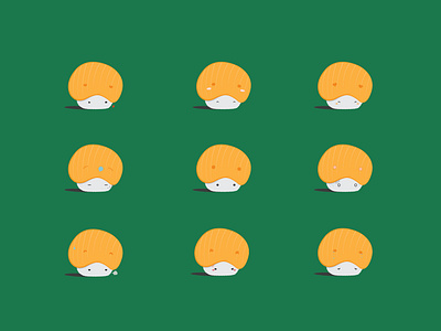 Emotions of a Temari angry embarrassed emotions flirty happy illustration sad salmon scared shy sleepy sushi temari tired