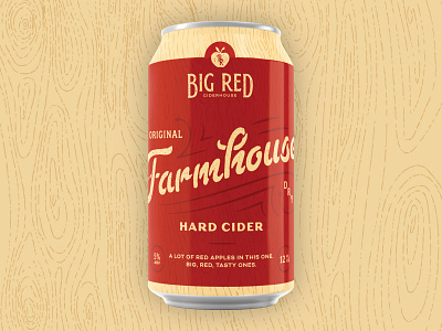 Big Red Orchard - Unused Concept 1 apple branding cider design hand lettering hard cider illustration label lettering logo orchard packaging typography