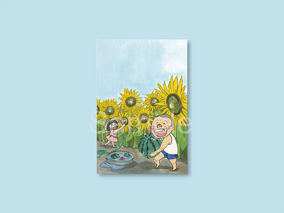 Greeting card(Summer) customer care customer experience greeting card illustration japanese postcard design summer