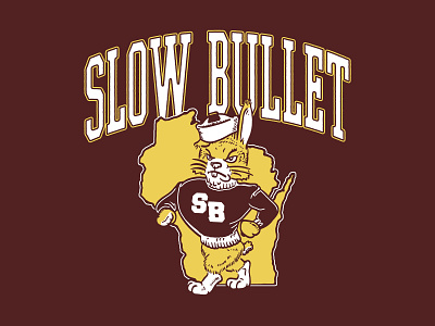 Slow Bullet Vintage Mascot band band merch by hand hand drawn illustration illustrator logo mascot merch music design