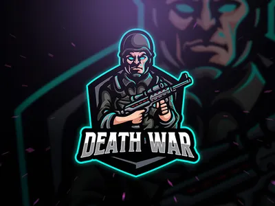 Death War army badge character death dota emblem esport fortnite game gaming gamer gun helmet jacket killer pubg revolver shoulder sport logo war
