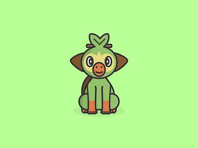 Grookey cartoon character cute fun gameboy gaming illustration illustrator nintendo pokemon trend trending