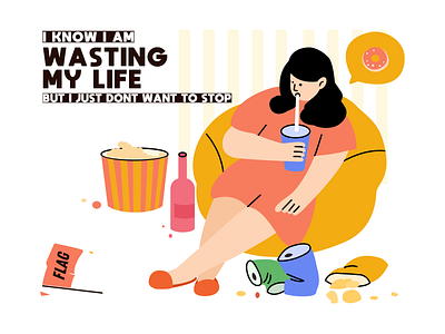 Lazy Girl is Me design girl illustration lazy