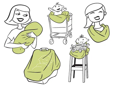 Multi-Use Cover Spot Illustrations digital 2d illustration packaging retro