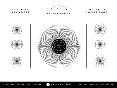 Vector Bursts adobe creative market custom design studio freelance design freelance designer illustrator ray starburst sunburst template texture type vector