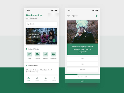 Quiz & Oath Screen App design ios mobile quiz quiz app ui ux