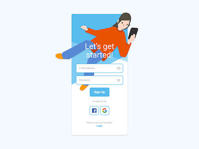 Daily UI #001 - Sign-Up adobe xd app design illustration ui design
