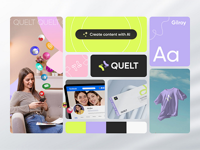 Quelt – Branding for Content Marketing System analytics brand design brand guideline design branding content marketing tool content tool dashboard dashboard design identity logo marketing marketing tool saas social media tracker tool virtual assistant web