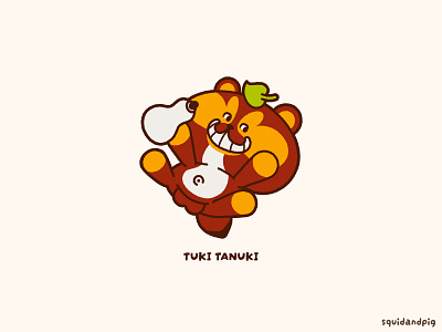 Tuki Tanuki character design cute folklore graphic design gumi japan kawaii tanuki yokai