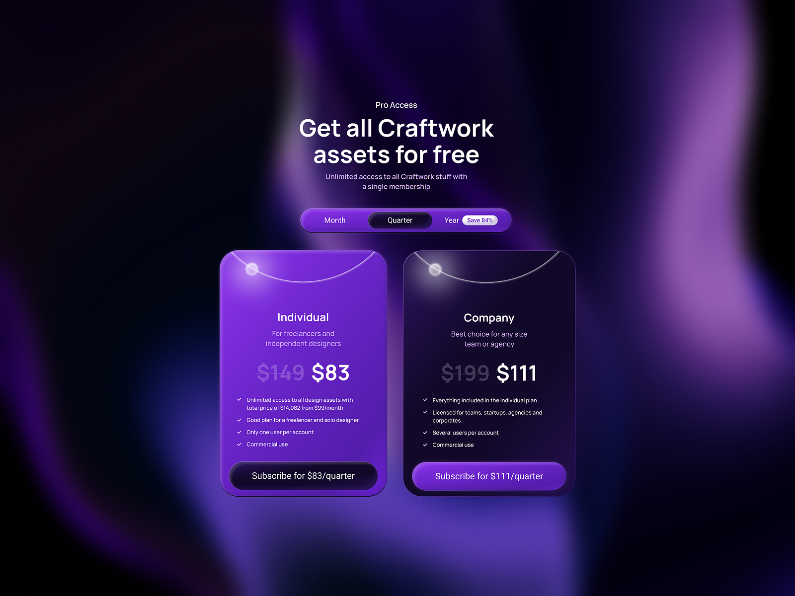 Pricing Cards UI by DevDock on Dribbble