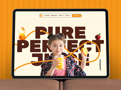 Juice Website Design branding business drinks fibostudio fresh fruit helloshams order organic refreshment taste ui web webdesign website