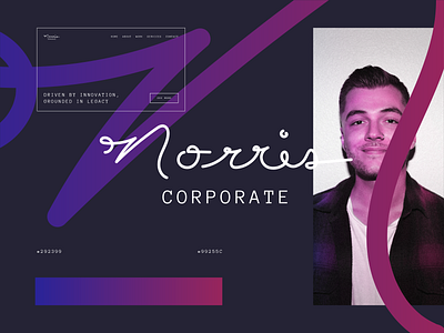 Norris Corporate Direction 6 brand identity branding branding and identity clean design dribbble gradient graphic design hand writing handwritten identity logo logo design logotype minimal modern script tech visual dientity visuals