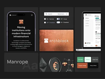 Archblock Brand & Styleguide 3d archblock blockchain branding colors crypto cryptocurrency design logo manrope