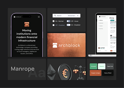 Archblock Brand & Styleguide 3d archblock blockchain branding colors crypto cryptocurrency design logo manrope