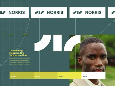 Norris Corporate Direction 12 branding branding and identity clean color color palette colors design graphic design green identity logo logo design minimal modern moodboard organic photo photography stylescape unsplash