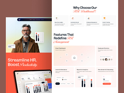 HR Management SaaS Landing Page analytic app design b2b dashboard design data visualisation employee management hr management dashboard design hr management landing page hr management saas landing page hr management website hr software hr website human resource management landing page product design saas landing page saas website ui design vweb app web design