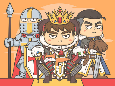 King illustration angry cat cute design illustration king orange