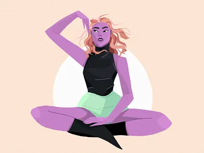 Violette 2d art beautiful character character concept character design clean clothes concept art design dribbble editorial fashion femine feminine design illustration vector vera dementchouk violet woman