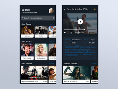 Movie player app app ui ux