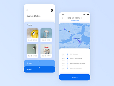 Express APP app blue card clean color delivery app design express interface ui ux