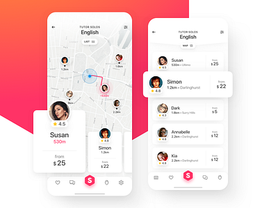 Map | List app application clean design interface ios iphone map mobile tutor ui ux work