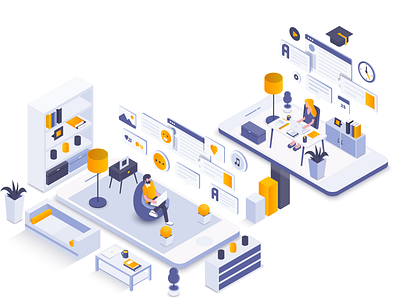 Upstairs And Downstairs ui，illustration