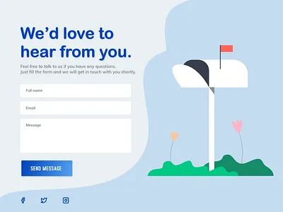 Contact Us #028 #DailyUI contact page contact us dailyui feedback form message recommend submit
