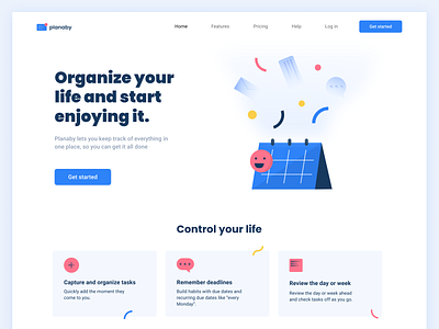 Planaby - task management tool adobe xd android animation clean design figma illustration interaction interface ios main page sketch ui ux web website