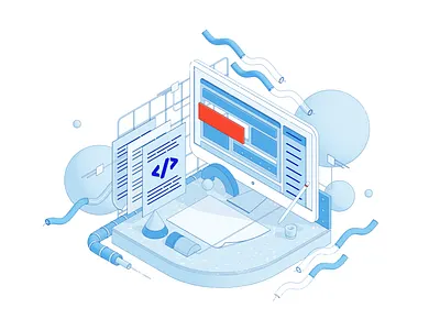 TSH - Illustration 03 - Web Development 3d abstract cinema4d documents illustration isomatric photoshop ui web development