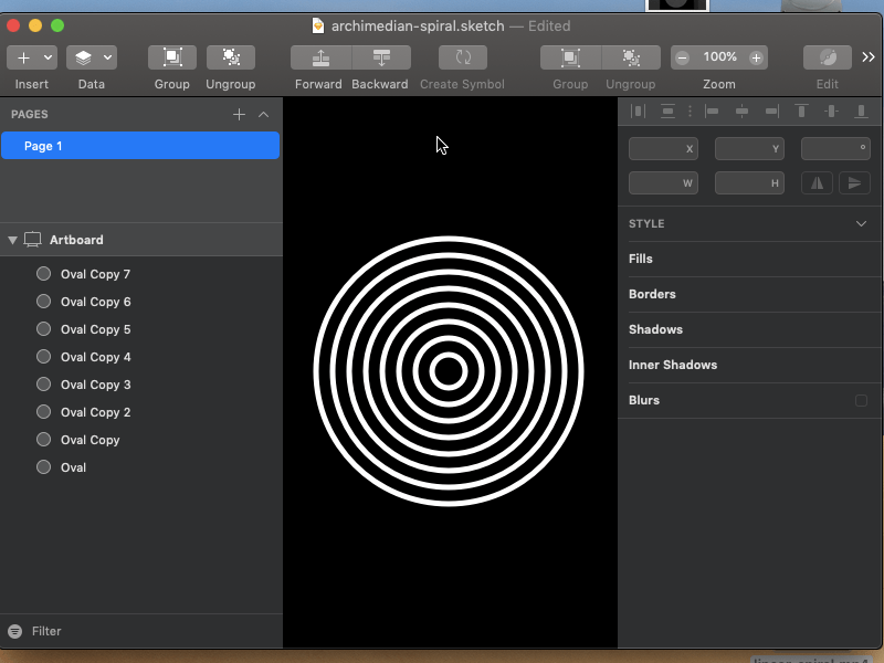 Draw a Meticulous Linear/Archimedean Spiral in Sketch hyperbolic spiral linear spiral logarithmic spiral sketchapp spiral spirals vector vector drawing