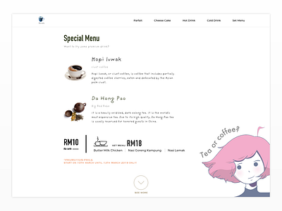 Cafe menu concept branding clean design icon illustration landing page layout logo typography ui ui design uiux user interface ux vector web web design website