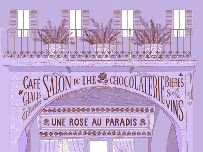 Salon De T colors flowers illustration illustrator lettering lines purple salon tea typography