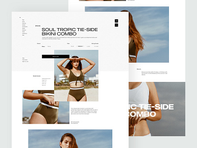 Product Page Explorations clean ecommerce interaction landing marketing minimal pallete product responsive shop swim swimwear typogaphy ui ux web design website