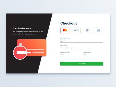 Day 2 - Credit Card Checkout 002 clean colorful creditcardcheckout dailyui dark design figma flat gradient gradient color material ui web