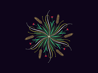 Flourishing round ornament, 11 calligraphic decoration design flourish flourishing flower graphic art illustration ornament round vector