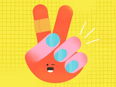 Peace 2d art bright bright color colorful cute design drawing flat hand human icon illustration minimal peace person photoshop simple texture vector