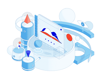 TSH - Illustration 04 - Quality Assurance cinema4d digital digital product illustration isometric photoshop quality assurance tech tech design ui