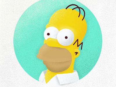 Homer cartoon character design flat grain homer icon illustration minimal