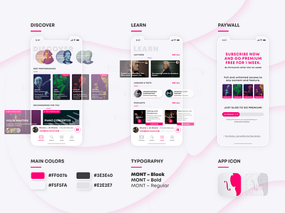 Classical Music app UI for Designflows 2019 app design designflows ui