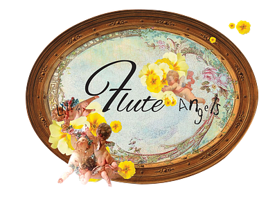 Little Flute Angels Collage angels antique artwork babies collage flute graphicdesign happiness joy typogaphy