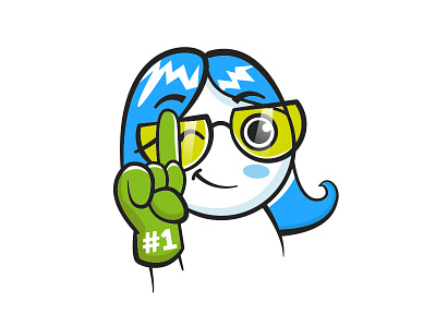 Number One illustration number 1 sticker vector