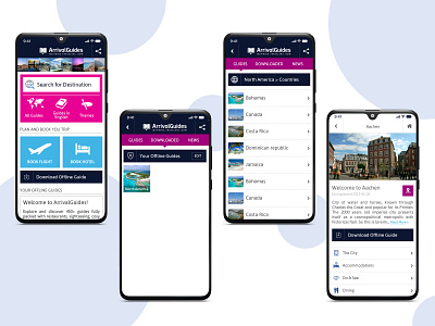 A guide app for different destinations mobile app mobile app design mobile app development