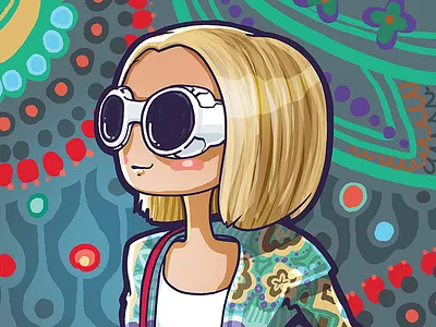 Alexandra colorful fashion portrait style