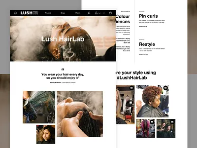 Lush | Hair Lab cosmetics hair hair cut hairdresser lab lush web design