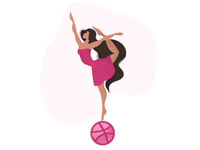 Hello Dribbblers!!! app ballerina ballet dance design dribbble figure flat graphic hello illustration ipad procreate vector web