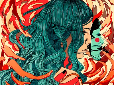 Sorrow and Fire album art album poster art art poster book art book cover book illustration children illustration design digital art digital illustration editorial art editorial illustration freelance illustrator illustration illustrator japan magazine illustration music poster space art