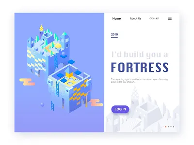 2.5D 小城堡 2.5d ui ui ux设计 主页 插图 设计