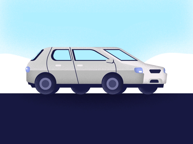 Going in Car to City animation car flat illustration lines movement road stylization